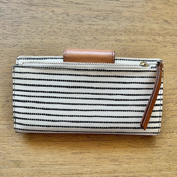 Fossil wallet, striped wallet with brown tan leather - Picture 3 of 3